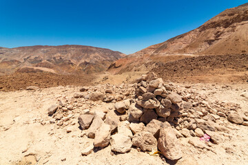 Desert road with geological interest in the commune of Camarones, Arica, northern Chile