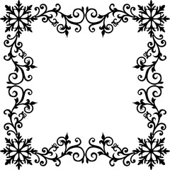 Decorative snowflakes ornament frame border