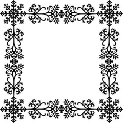 Decorative snowflakes ornament frame border