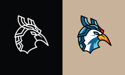 blue eagle design logo illustration suitable to your esports logo, horus, animal design, game, gaming, sport, team, squad, winner, victory, mousepad, technology, and more