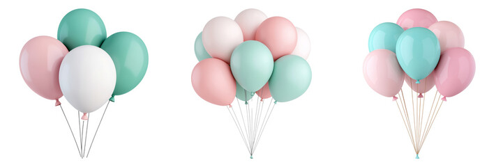 Colorful Balloons in Pastel Shades Perfect for Celebrations and Events