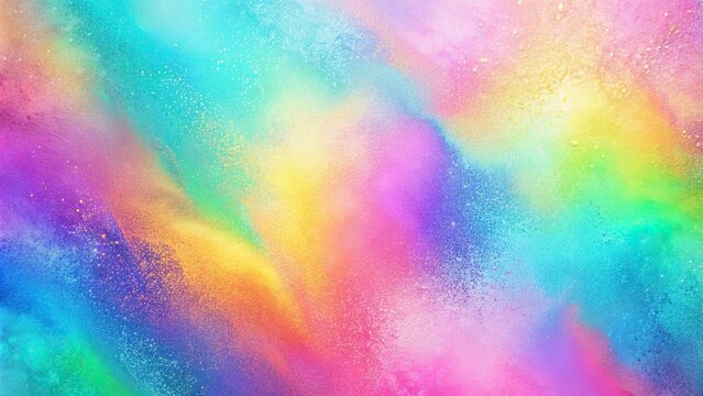 Abstract iridescent grainy vertical background with pastel neon rainbow gradient and spray brush texture
