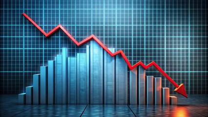 Economic crisis with declining stocks and rising inflation, economic, crisis, bankruptcy, declining stocks, inflation