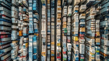 Fototapeta premium Aerial View of a Shipping Container Yard