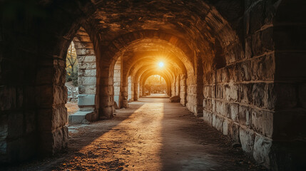 ancient stone arches in a historical site