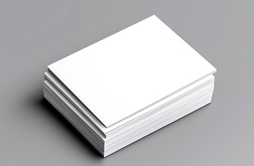 Stack of White Paper Sheets on Gray Background