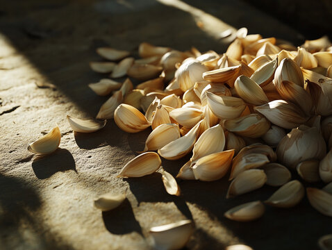 Pile of garlic cloves
