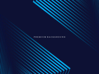 Premium background design with diagonal dark blue stripes pattern. Vector horizontal template for digital lux business banner, contemporary formal invitation, luxury voucher, prestigious gift certific