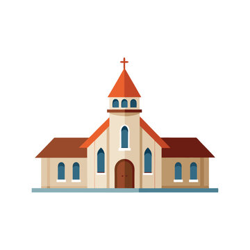 flat church building with red roof clip art preview