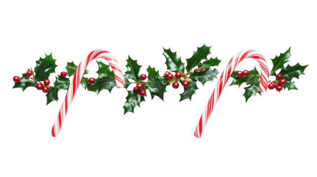 Closeup of festive red and white candy canes, a sweet holiday treat for christmas winter celebrations