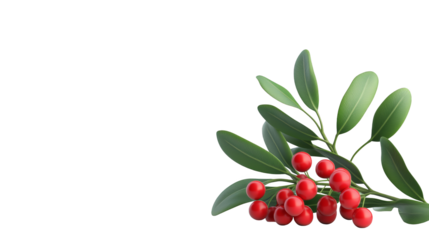 Festive holly branch, a closeup of vibrant red berries and lush green leaves for winter holiday cheer