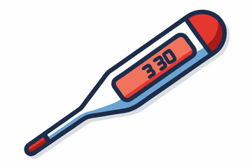 Electronic body thermometer displaying very high temperature