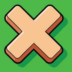 Fototapeta premium vector cross mark sign on green background