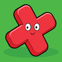 vector cross mark sign on green background