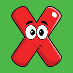 vector cross mark sign on green background