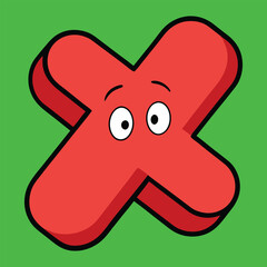 vector cross mark sign on green background