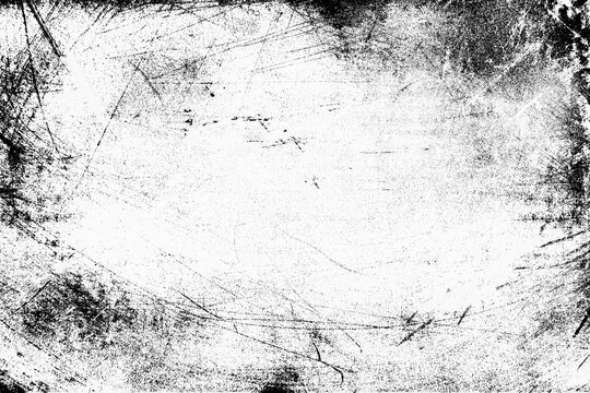 Abstract grunge texture effect, scratch and dust particle grain on white background. Dirt overlay or screen effect use for grunge and vintage image style