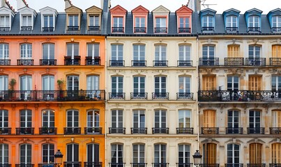 Balcony with flowers on the facade of a building