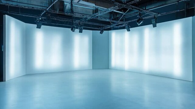 Modular filming studio, with adaptable components that can be reconfigured to suit different types of shoots, 