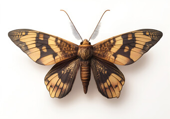 Obraz premium Beautiful view of a colorful moth butterfly on a white background