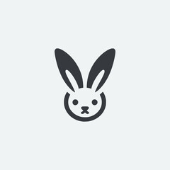 cute rabbit head pet animal logo vector illustration template design