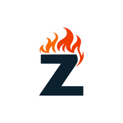 letter Z with fire logo vector illustration template design