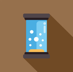 Innovative water purification system filtering drinking water, featuring bubbles rising in a transparent cylinder, promoting clean and healthy hydration