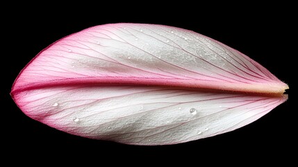 Explore the delicate beauty of a pink petal captured in stunning detail against a black background