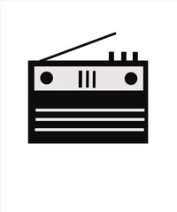 Illustration of the RADIO icon in black on a white background