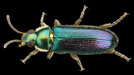 Explore the vibrant world of insects a close-up look at a stunning metallic beetle