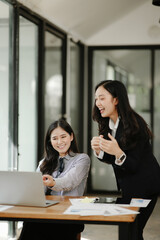Business woman shows good genes and success in work
