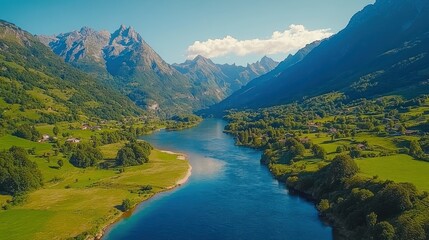 Fototapeta premium Verzasca River in Lavertezzo, Switzerland - Serene Nature Landscape with Stunning Background of Ticino Tessin Valley