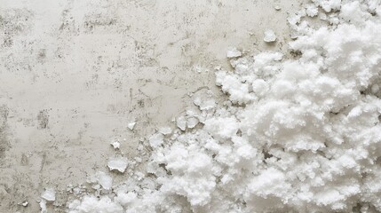 Ice flakes spread across textured background, copy space along one side