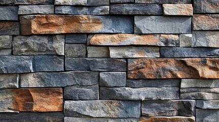 Simple, rustic stone wall with weathered texture, open space