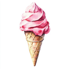  Ice cream watercolor clipart illustration