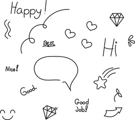 Cartoon Cute Lines Icons