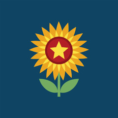 Veterans Sunflower vector illustration