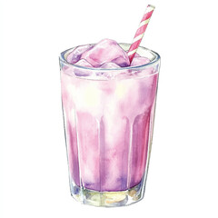 ice Milk watercolor clipart illustration