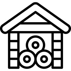 shed icon illustration design with outline