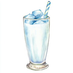  ice Milk watercolor clipart illustration
