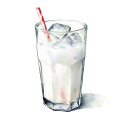  ice Milk watercolor clipart illustration
