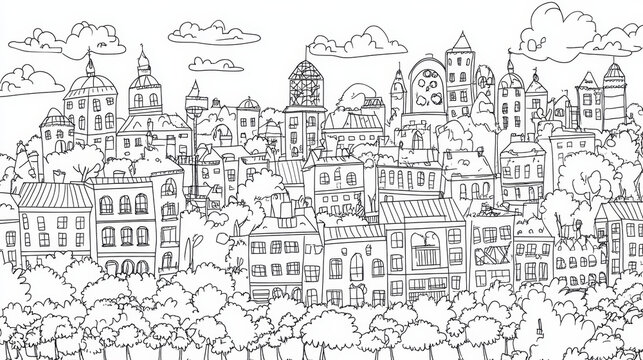 Use bold, clear outlines to make coloring easy, with distinct objects and a mix of large and small sections to suit different ages and skill levels.
