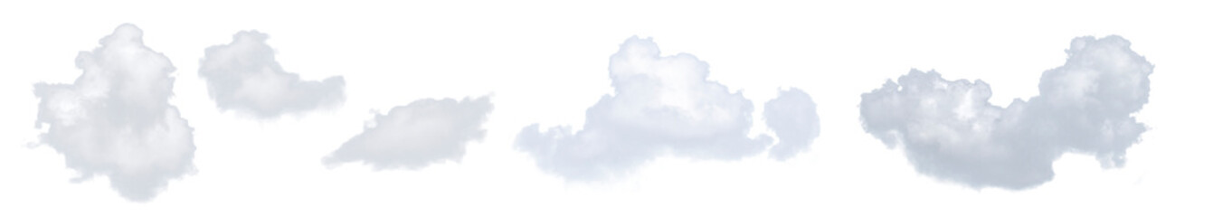 Set of white cloud on white background