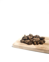 Close up of Boiled peanuts on isolated white background