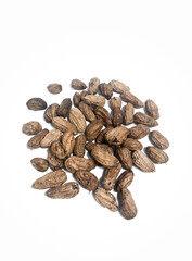 Close up of Boiled peanuts on isolated white background