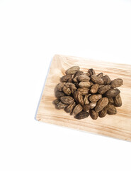 Close up of Boiled peanuts on isolated white background