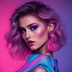 Fototapeta premium portrait of a woman with hair