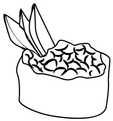 japanese food doodle element coloring page cartoon illustration