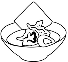 japanese food doodle element coloring page cartoon illustration