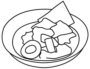 japanese food doodle element coloring page cartoon illustration